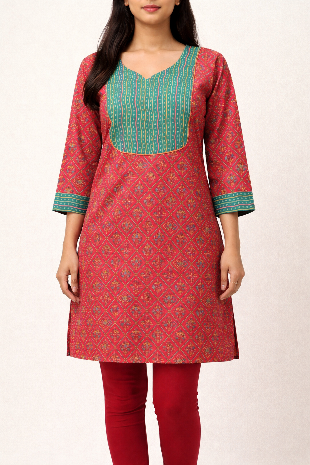 ChatGPT Image Mar 13, 2026, 05_57_53 PM Ajrakh Print heavy cotton kurti - Image 1