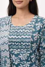 Anarkali/Flared style kurta with Pant and Dupatta - Image 6