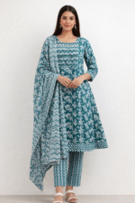 Anarkali/Flared style kurta with Pant and Dupatta