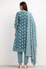 Anarkali/Flared style kurta with Pant and Dupatta - Image 4