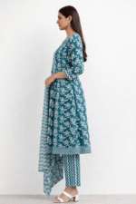 Anarkali/Flared style kurta with Pant and Dupatta - Image 5