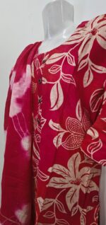 Red Floral Print Cotton kurta set - Image 5