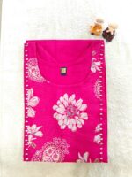 Festive Fuchsia semi-silk kurta with elegant mirror work - Image 6