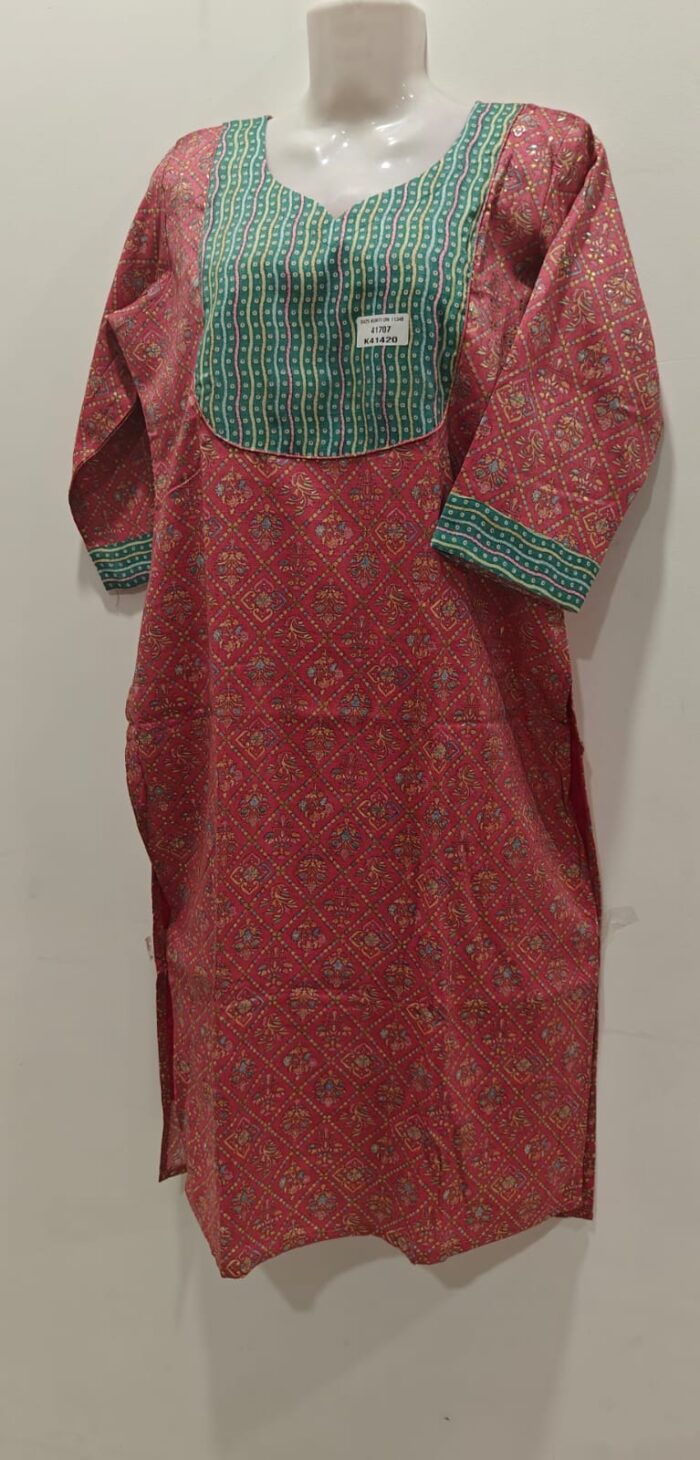 Ajrakh Print heavy cotton kurti - Image 3