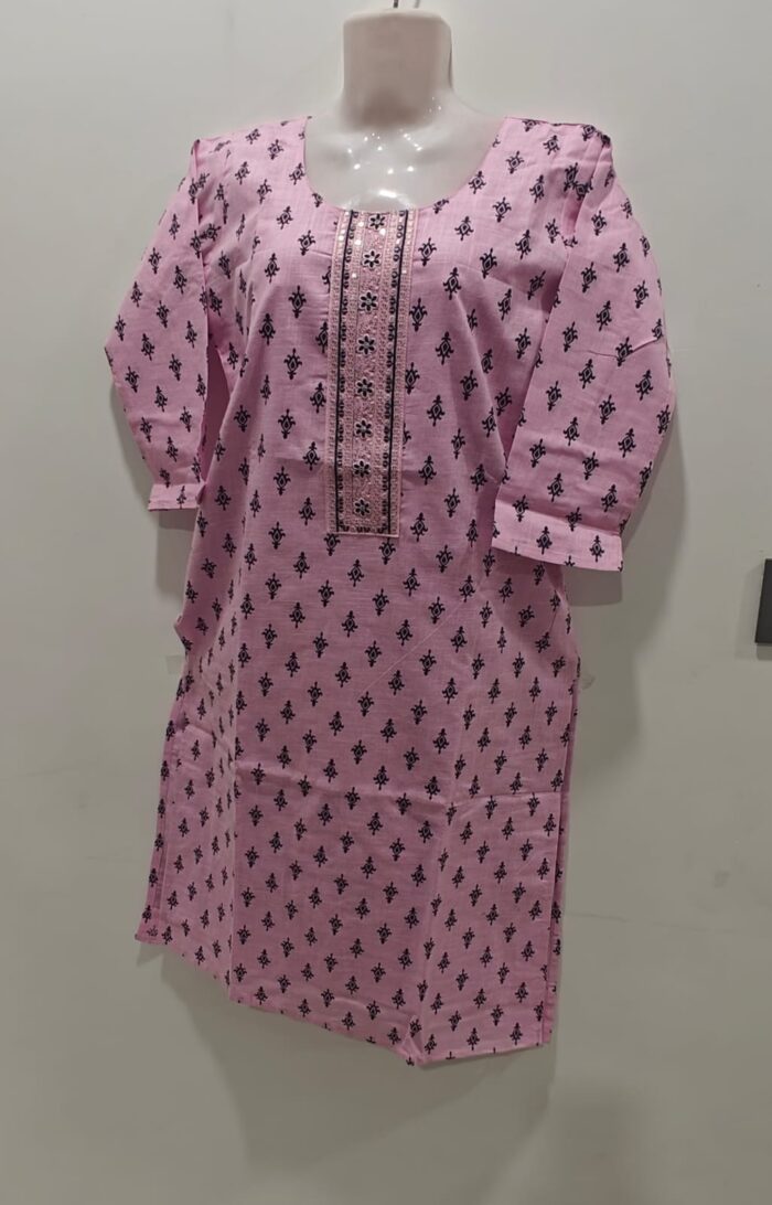 Baby rose printed straight kurti - Image 3