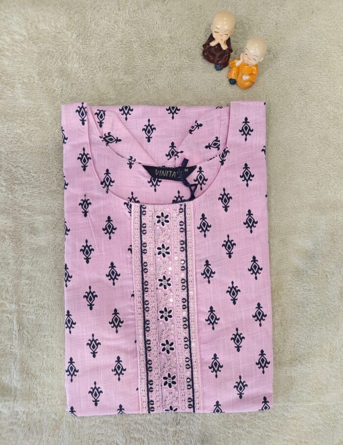 Baby rose printed straight kurti - Image 1
