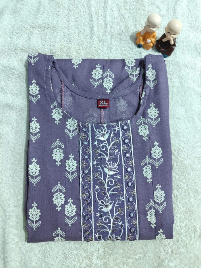 Blueberry cotton kurti - Image 1