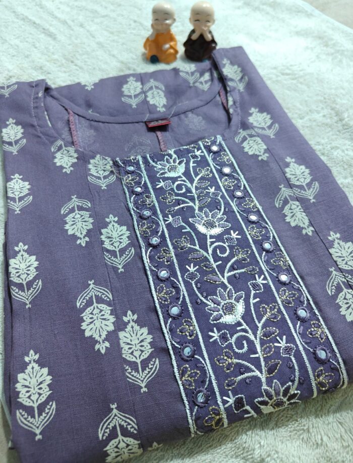 Blueberry cotton kurti - Image 2