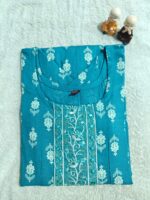 Teal Blue cotton Kurti