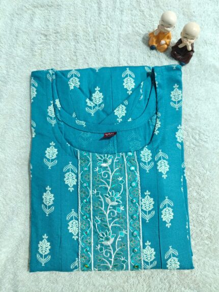 Teal Blue cotton Kurti