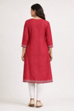 Light Wine Red Embroidery Top - Image 3