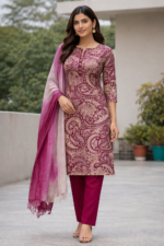 Burgundy Color Kurta Set