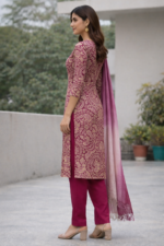 Burgundy Color Kurta Set - Image 5