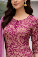 Burgundy Color Kurta Set - Image 3