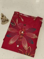 Red Color Floral Kurta Set